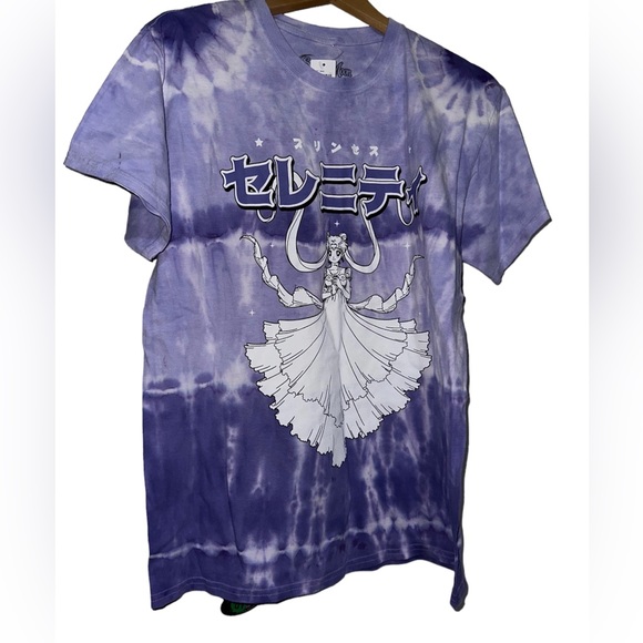 Sailor Moon Princess Serenity Kanji Women's Tie-Dye T-Shirt sz L - Picture 1 of 3